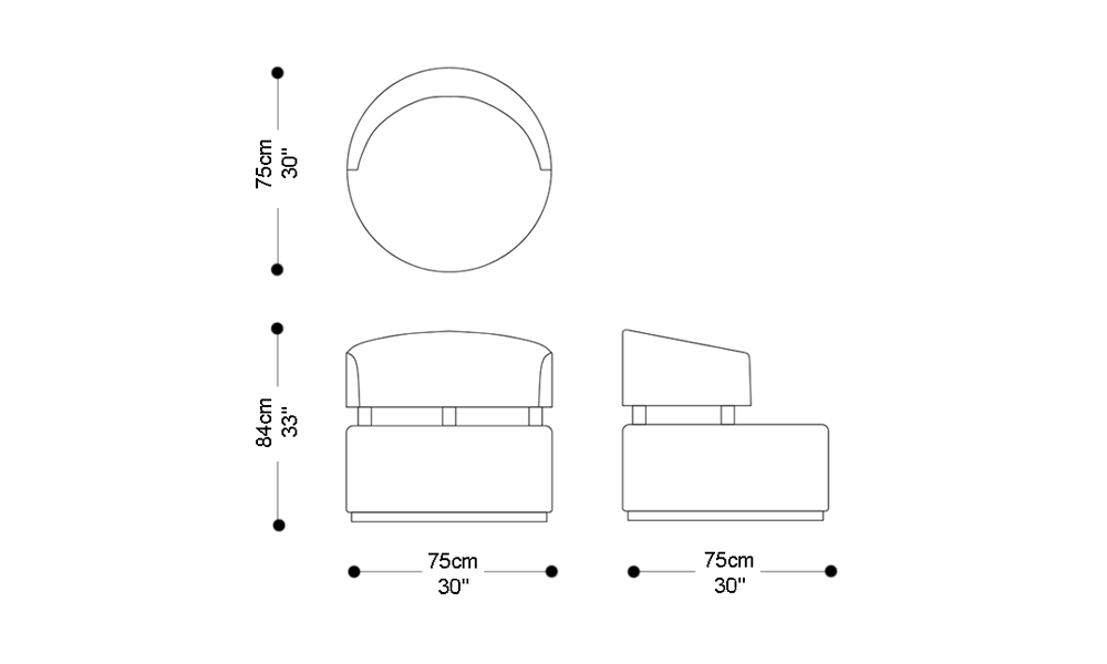 Image of the main dimensions of the product